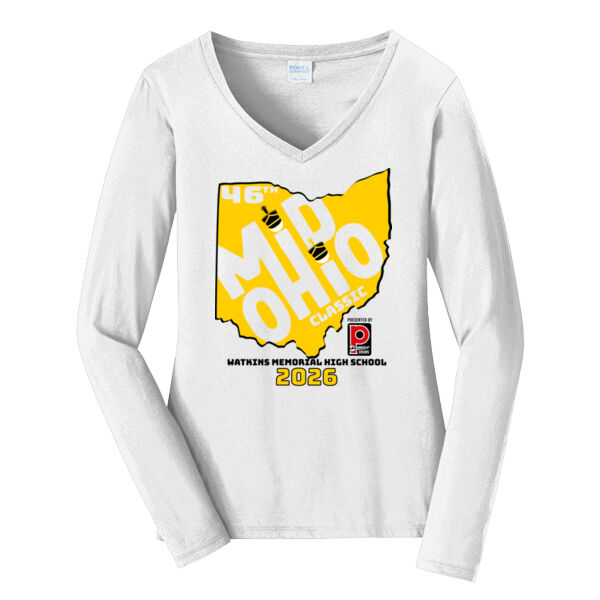 Mid Ohio - Ladies Long Sleeve Fan Favorite V Neck Tee Thumbnail